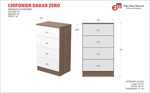 CHIFONIER DAKAR ZERO CARV MEZZO F/ BLANCO