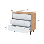 Comoda Cajonera Dormitorio 3 Cajones Diseño Nordico Melamina