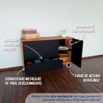 Cómoda Centro Estant Mallorca Negra Alto 78cm Ancho 125cm