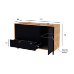 Cómoda Centro Estant Mallorca Negra Alto 78cm Ancho 125cm