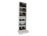 Mueble Zapatero con estantes flotante y puerta espejo con base - 1427 WENGUE