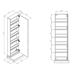 Mueble Zapatero con estantes flotante y puerta espejo con base - 1427 WENGUE