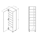 Mueble de Guardado Zapatero con estantes Ruedas y puerta espejo - 1424 WEN