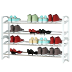 Organizador De Calzado Zapatero Extensible 4 Niveles Blanco