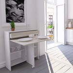 MESA PLEGABLE CON CAJON Y ESTANTES MULTIUSO MELAMINA HELSINKI