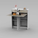 MESA PLEGABLE CON CAJON Y ESTANTES MULTIUSO MELAMINA HELSINKI