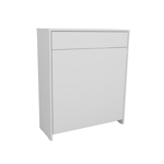 MESA PLEGABLE CON CAJON Y ESTANTES MULTIUSO MELAMINA BLANCO