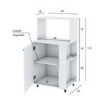 Mueble Vajillero apto Microondas KP60 Blanco