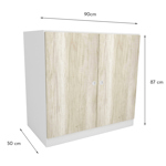 Mueble de Guardado Vestidor Bajo con Puertas Modular 90 cm  CODIGO 3018 HEL