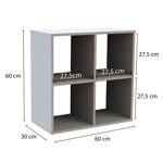Estanteria Cubo 4 Espacios Blanca