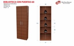 BIBLIOTECA CON PUERTAS COMPLETAS 0.60 MTS. MELAMINA VENEZIA