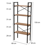 Biblioteca Metal y Madera Negro Paraiso MET100N