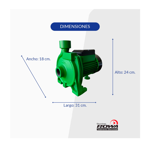 Bomba Centrifuga Rowa CPM 146 0.75 HP 220V - 2,6 bar IP44