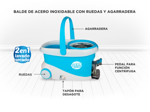 Mopa Gadnic Clean Dream con Balde Escurridor Centrífugo c/ Pedal Lampazo 360°