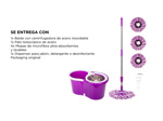 Mopa Gadnic G-Mop333 360° con Balde Centrífugo y Dispenser + 4 Paños