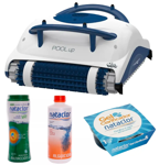 Robot Barrefondo Dolphin POOL UP + Cloro 1KG + Alguicida 1L  + Gel Clarificador 75GR