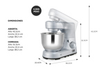 Batidora Planetaria Cuk By Gadnic B52 1200w Bowl Acero Inoxidable 5Lts 6 Velocidades