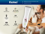 Cortadora de Pelos Profesional Kemei Km-1051 Para Perros Recargable