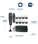 Maquina de Cortar Pelo Combo Black Wahl Homecut 14 Piezas