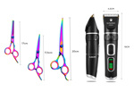 Kit Cortadora De Pelo + Tijeras De Peluqueria Profesional