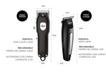 KIT Peluqueria Barberia Profesional Cortadora Pelo + Patillera Recargable