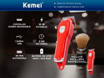 Maquina Cortar El Pelo Profesional Kemei KM-3911 Recargable + Patillera