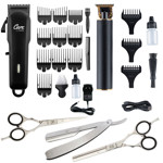 Set 3 en 1 Tijera Pulir Navaja + Cortadora de Pelo + Cortadora de Pelo Patillera Gadnic