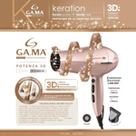 Secador De Pelo Cabello Gama Potenza 3D Keration 2200w