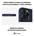 FUNDA CARRELLO PARA IPHONE 15 AZUL COMPATIBLE CON CARGADOR MAGSAFE