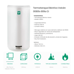 Termotanque Eléctrico Volcán 0080iv 80 Litros De Carga Inferior