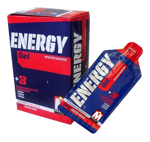 Gel Energy Mervick Lab Sabor Frutos Rojos C/Cafeína X 12 Un.