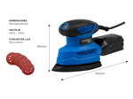 Lijadora Electrica Gadnic + 5 Hojas de Lija 130w 1300 rpm