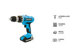 Taladro Atornillador Impacto Inalambrico Gamma 21v 13mm 2 Bat G12301AR