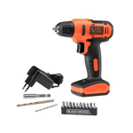 Taladro Atornillador Inalambrico Black+Decker 10mm 12v Puntas LD12S