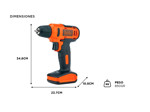 Taladro Atornillador Inalambrico Black+Decker 10mm 12v Puntas LD12S