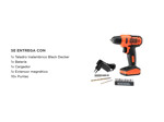 Taladro Atornillador Inalambrico Black+Decker 10mm 12v Puntas LD12S