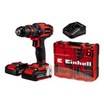 Taladro  Einhell Atornillador Percutor Inalámbrico TE-CD 18/40 63 Accesorios y 2 Baterias