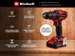 Taladro  Einhell Atornillador Percutor Inalámbrico TE-CD 18/40 63 Accesorios y 2 Baterias