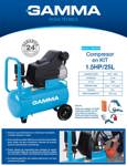 Compresor De Aire Gamma G2852KAR 1.5hp 25lts + KIT