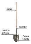 Pala Redonda Mango Largo Profesional Obra Construccion Acero