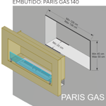 Chimenea Hogar Calden Modelo Paris Gas 140cm