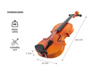 Violin Gadnic STRAD2000 4/4 Estudiantes Enchapado + Estuche + Afinador + Resina
