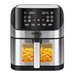 Freidora De Aire Digital Aiwa 8 Litros 2000w Panel Táctil 10 Programas Temp C/ Ventana Luz