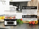 Vaporera Digital Peabody 3 Bandejas 950W Acero Inox Timer PE-ST1000IX