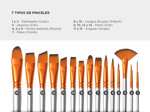 Kit x15 Pinceles para Artistas Gadnic ART3 Arte y Pintura Estuche Esponja Espátula