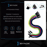 Kit Entrenamiento Fitness 5 Bandas Elásticas 9 Piezas Bynox