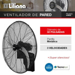 Ventilador Industrial De Pared Liliana 32 Pulg 3 Veloc 280w