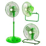 VENTILADOR DE PIE 10" KANJIHOME 3 EN 1 60W 2 VELOCIDADES VERDE