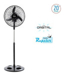 Ventilador De Pie Liliana Negro Con 3 Palas De  Plástico 20