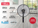 Ventilador de Pie Liliana VPD20R 20" Silencioso Digital Orbital 90w con Repeler y Control Remoto